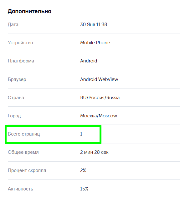 Карточка идентификации / информация, какие страницы посещал человек - иллюстрация 3