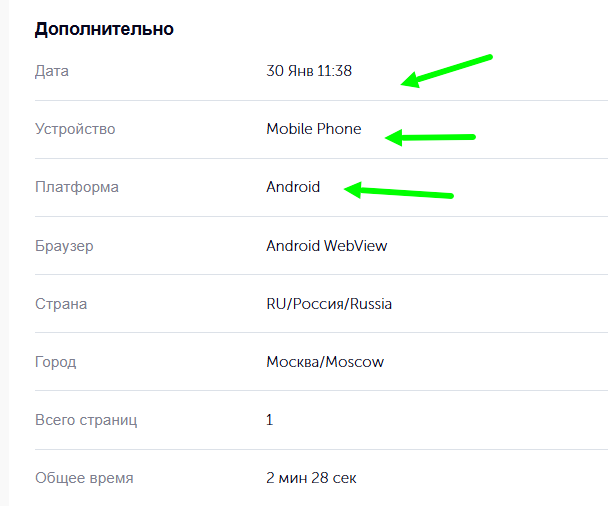 Карточка идентификации / информация, какие страницы посещал человек - иллюстрация 7